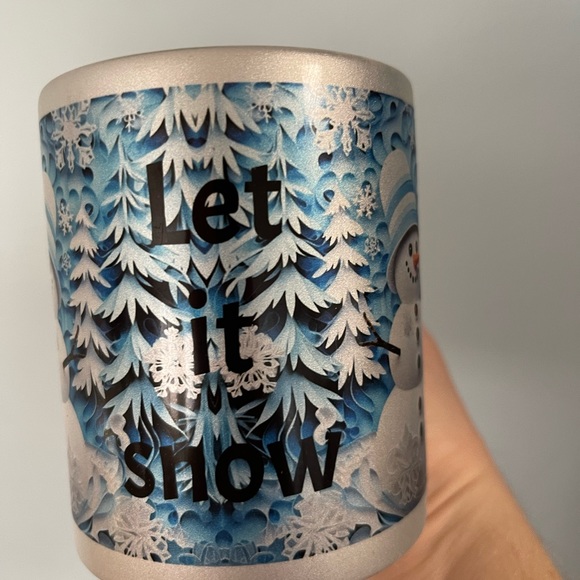 Silver Snowman Let it Snow Cup 11oz - Picture 4 of 5